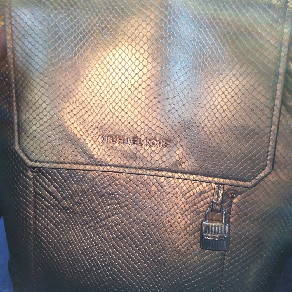 Michael Kors Gold Leather BackPack Bag